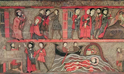 Altartafel mit Szenen aus dem Leben des Heiligen Clemens, aus der Kirche Sant Climent de Taüll, Vall de Boi, Alta Ribagorça, 2. Hälfte des 13. Jahrhunderts